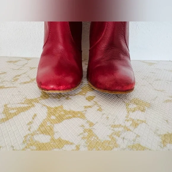🔥🔥FINAL CLEARENCE🔥🔥 MARC JACOBS Made in Italy Red Leather Bootie - Picture 8 of 14